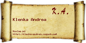 Klenka Andrea névjegykártya