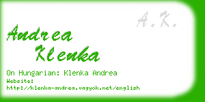 andrea klenka business card